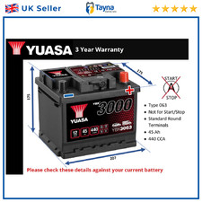 Car Battery YBX3063 Yuasa 063