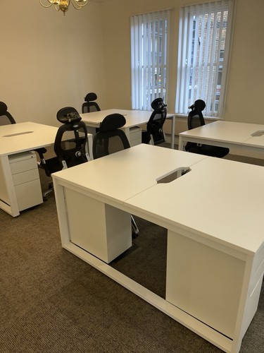 Double desk white - double, in