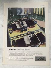 1957 Aircraft Advert LUCAS FUEL COMBUSTION SYSTEMS GAS TURBINE ENGINES RESEARCH