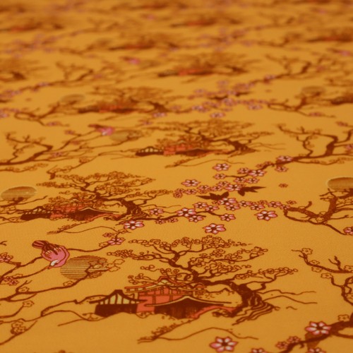 Yellow oriental upholstery - yellow,