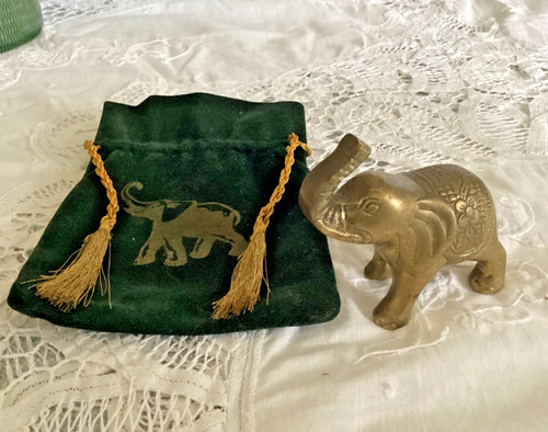 Brass indian elephant - elephant, figurine