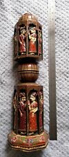 Old Beautiful Indian Carved And Hand Painted Table Lamp Stand