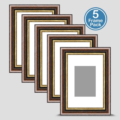 Brown gold photo frame 6x4 - brown,