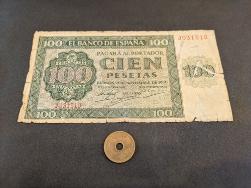 Spanish civil war banknote 100 - spanish,