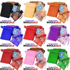 50 Organza Bags Jewellery Pouches Wedding Favour Party Mesh Drawstring Gift Cake
