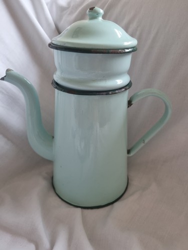 French vintage enamal - vintage, coffee