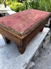 Antique Arts & Crafts Tapestry Upholstered  Footstool Flip Top Storage 24x9x13.5