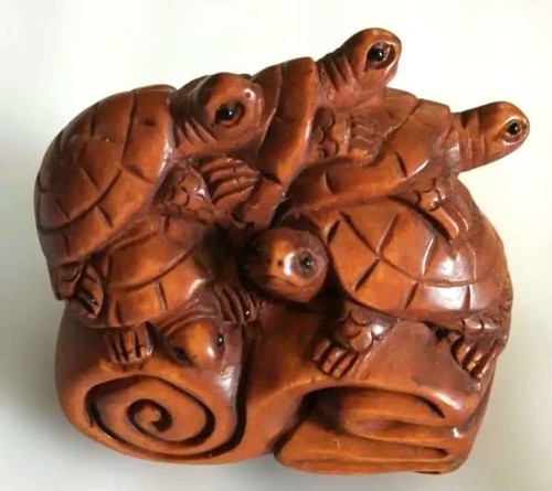 Yamaki wood carved turtles - wood,