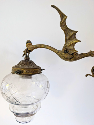 Dragon wall sconce with - wall, globe
