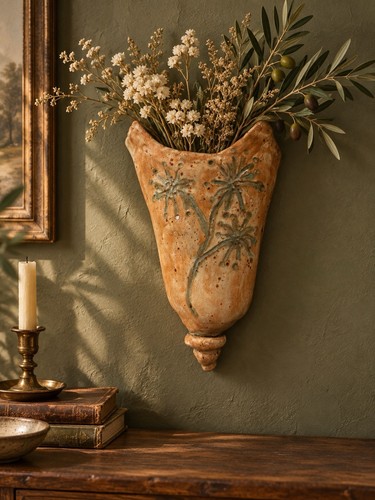 Studio pottery wall pocket - studio,