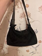 Vintage Gucci black fabric monogram hobo shoulder bag