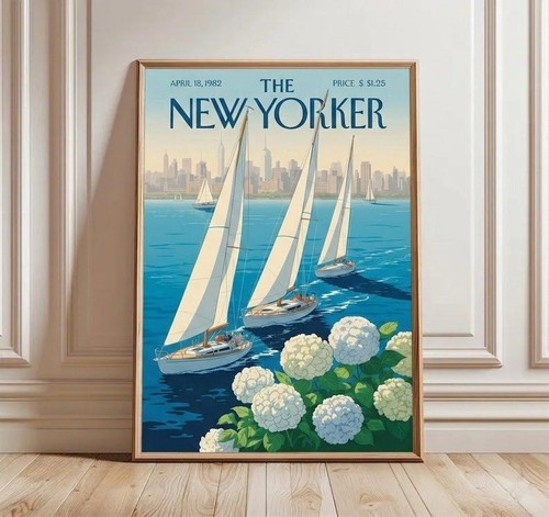 Vintage new yorker sailboat - vintage,