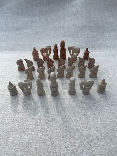 Soap stone chess pieces - stone, hand