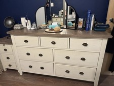 Reclaimed Wood Chest of Drawers Solid Wood Off White *Matching item Avaliable*