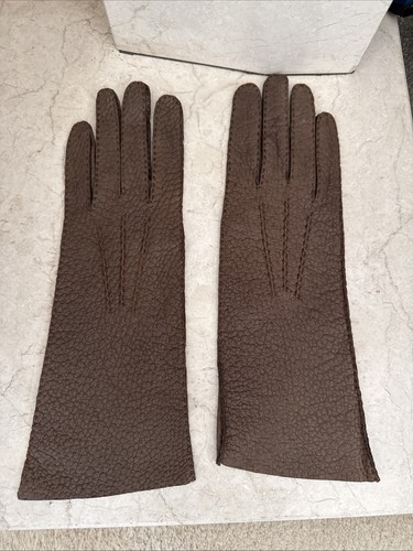 Ladies brown leather gloves - ladies,