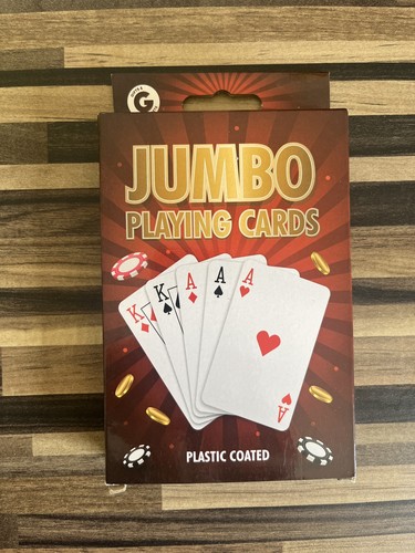 Jumbo playing cards plastic - playing,