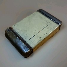 Vintage rustic Metal Matchbox Holder Vesta Safe Silver