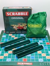 Scrabble Original Travel Size Board Game Stackable Letters Upwords Game Compact