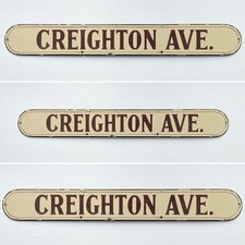 Antique Vintage 1930s Enamel Street Sign Creighton Avenue GPO Not Advertising 12