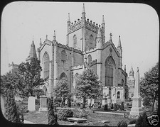 GWW Glass Magic Lantern Slide DUNFERMLINE ABBEY .  C1890 PHOTO SCOTLAND UK