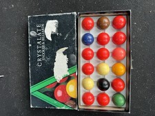 Vintage Crystalate Snooker & Billiard Balls 47.5mm 1,7/8" Made In England