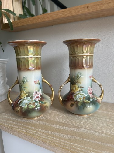 Vintage art nouveau vases - art,