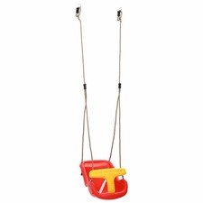 Red plastic baby swing - baby,