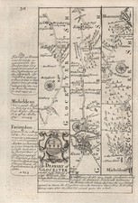 Gloucester-Longhope-Mitcheldean-Monmouth road map by J. OWEN & E. BOWEN 1753