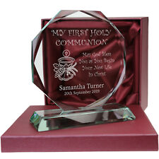 Personalised Engraved 1st Holy Communion Glass Keepsake Gift For a Boy or Girl