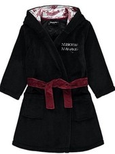 BNWT Kids Harry Potter Marauders Map Fleece Dressing Gown Robe Black 4 5 6 7 8 9
