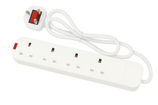 4 Way Extension Lead UK Plug