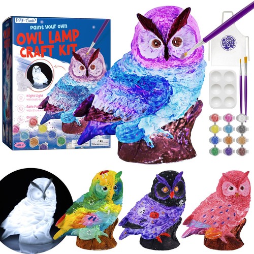 Diy owl lamp - owl, painting