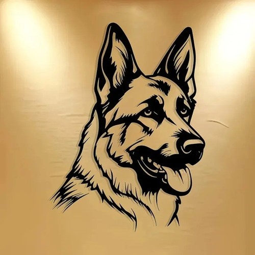 German shepherd metal wall - german,