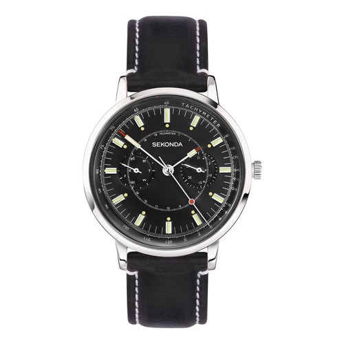 Sekonda gents black - sekonda, leather