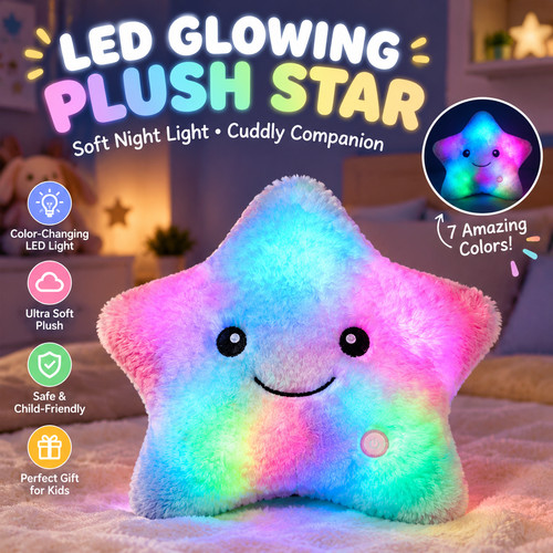 Led light star plush - light, up