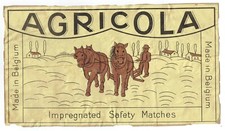 Agricola Impregnated Safety Matchbox Crate Label Belgium