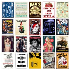 Various Retro Tin Metal Novelty Replica Signs Home Bar Kitchen Man Cave Shed M26