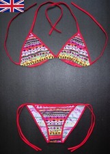 Multi Coloured BIKINI Retro Pattern Swimming Costume Beach Wear Ladies Swimsuit
