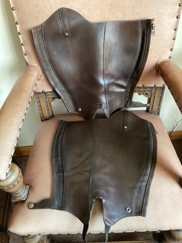Brown leather gaiters half - brown,