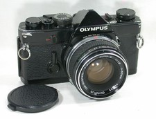 Olympus OM-1 SLR 35mm Film Camera Black, F.Zuiko 50mm F1.8 Standard Lens 629272