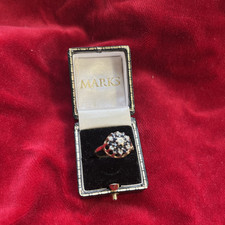 Vintage Sapphire and Diamond Cluster Ring 18ct Gold  Antique
