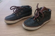 Matalan Boys Grey Brown Tan Boots Lace Up Shoes Size 8 Smart