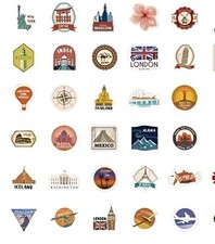 Travel Luggage Stickers 100x