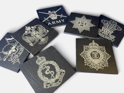 Engraved slate coasters - engraved,
