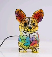Dog Lamps,Stained Resin Corgi