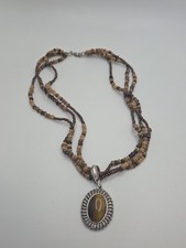 Vtg AVON Wood Bead Silver
