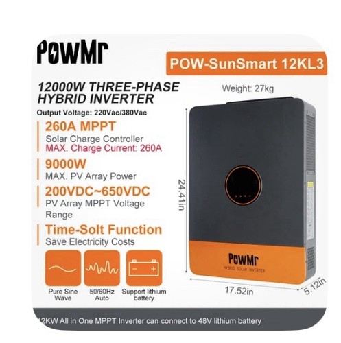 Solar inverter 12kw hybrid - solar,