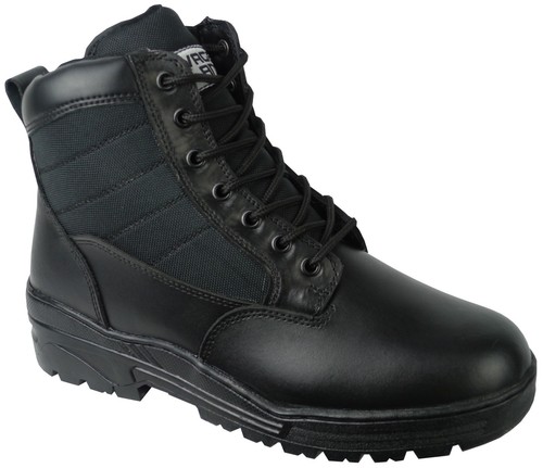 Black side zip leather - black, army