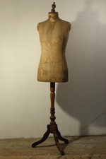 EDWARDIAN COOKES Mannequin Dress Form Wooden Tripod Stand Seleze store fittings