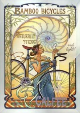 Art Nouveau Bicycle and Woman